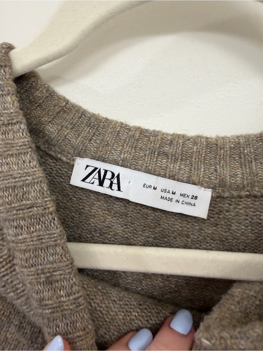 Zara Taupe Button-Back Cape Sweater - Picture 4 of 4